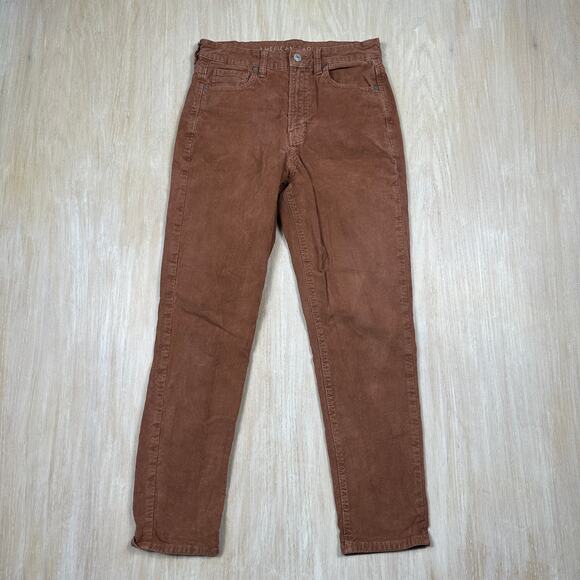 American Eagle Brown Corduroy Super Stretch High Rise Casual Skinny Pants 4 - Picture 1 of 14